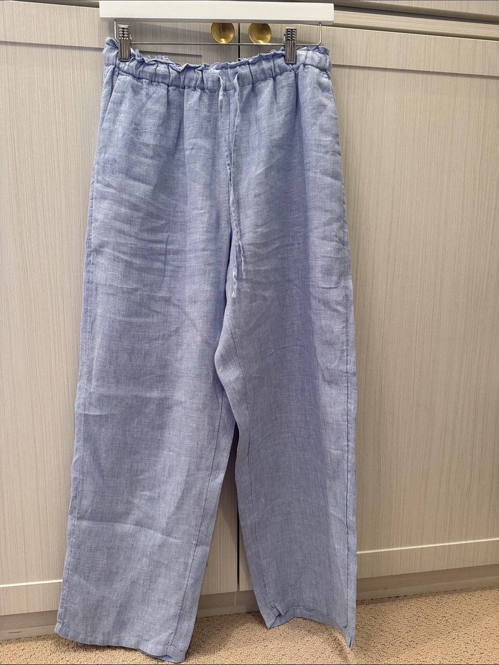 J. Crew Light Blue Wide-Leg Linen Pants